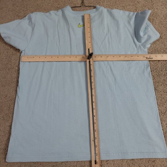Vintage Nike Shirt Large Blue Double Sided Center Swoosh Back Feminist - Picture 4 of 6